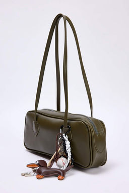 Haki Charm Detayl? Kad?n Orta Boy Mini Bowling Omuz Canta TAKSS25OC00021