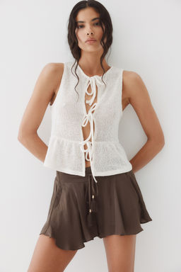 Pantal?n corto vaporoso con cord?n de ajuste - H&m фото 3