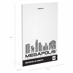 Цена за 6 шт. Блокнот на клею ErichKrause MEGAPOLIS® Blanc, А4, 60 листов, без линовки фото 4
