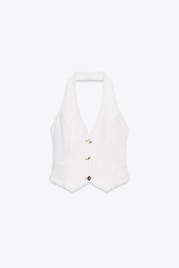 Z1975 DENIM CROP HALTER TOP - Zara фото 4