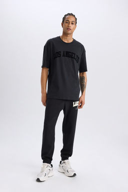 NBA Los Angeles Lakers Oversize Geni_ Kal_p Bisiklet Yaka K_sa Kollu Ti__rt