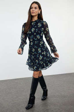 TRENDYOLMILLA Siyah Dik Yaka Dokuma Elbise TCLAW19LJ0076  фото 39