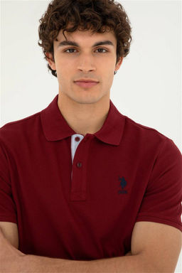 Мужская бордово-красная базовая футболка - U.s. polo assn фото 2