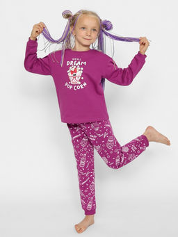 CRB wear/CWKG 50151-24 Комплект для девочки (джемпер, брюки),бордовый/Ex.Cherubino  фото 4