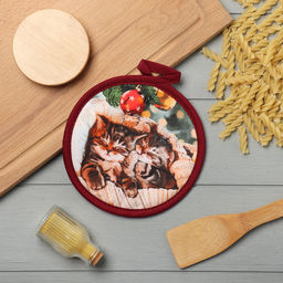 Прихватка «Этель. Уютного Нового года», 17×17 см, 100% хлопок, саржа