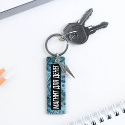 Цена за 2 шт. Брелок для ключей акриловый, пластина «Магнит для денег», 8 х 2 см