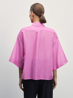 Рубашка из хлопка с коротким рукавом / Zarina  фото 5