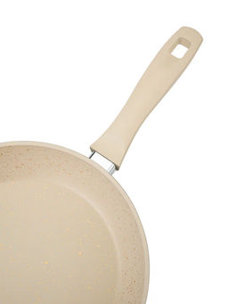 Сковорода с крышкой 18х4 см (1 л) с АПП, цвет: кремовый/золотой, арт. 5050--CRM/GD-18. - D.L.K. фото 3