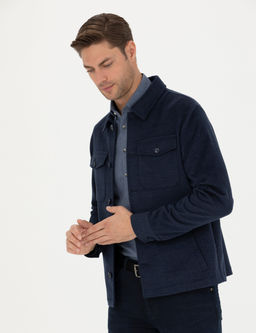 Lacivert Regular Fit G_mlek Ceket