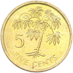 Монета 5 центов 2010 года Сейшелы