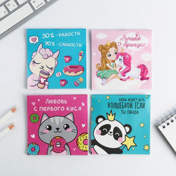 Цена за 20 шт. Блокнот 10?10, 16 л. Мультик МИКС
