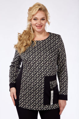 Костюм Элль стиль 2043/2 серо-черный принт/черный  фото 2