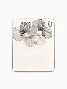 Серьги с жемчугом «Цветы» крупные, белые в серебре