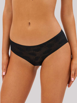 Бесшовные трусы слипы кружевные Lingeamo черный ВР-07 (7)