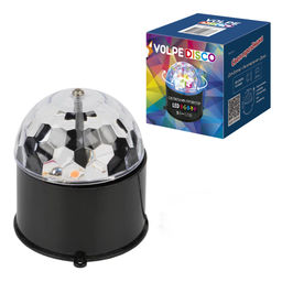 ULI-Q312 3W/RGBYP BLACK Светодиодный светильник-проектор. Многоцветный. USB провод (в/к). Черный. ТМ Volpe
