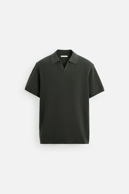 TEXTURED KNIT POLO SHIRT - Zara фото 7