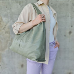 Женская мягкая кожаная сумка хобо 0104-6 - Cidirro фото 4