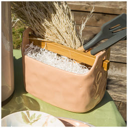 ПОДСТАВКА ПОД КУХОННЫЕ ПРИНАДЛЕЖНОСТИ BRONCO MEADOW 21,5*13,5*16,5 СМ ПУДРОВЫЙ  фото 5