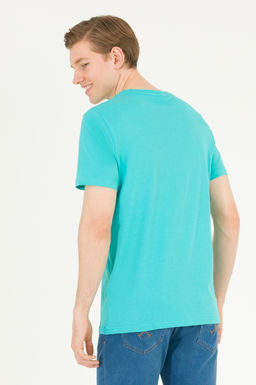 Мужская мятная футболка с круглым вырезом - U.s. polo assn фото 5