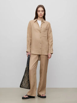 Брюки прямого кроя, D354/nettle