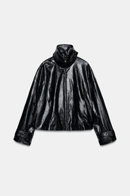 LEATHER EFFECT JACKET WITH SCARF ZW COLLECTION - Zara фото 19