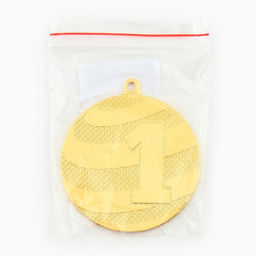 Медаль призовая 003 диам 5 см. 1 место. Цвет зол. Без ленты