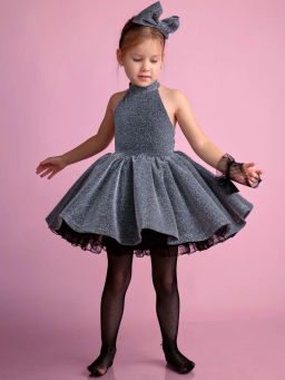 ПЛ597-Л Платье Звездное сияние ЦВЕТ: ТЕМНО-СЕРЫЙ