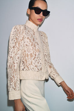 BLAZER ENCAJE ZW COLLECTION / Crudo - Zara фото 2