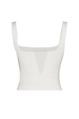 Ekru Crop Yumusak Dokulu 2li Bluz-H?rka Triko Tak?m TWOAW21HI0107