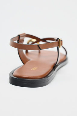 FLAT SANDALS WITH METAL TOE DETAIL - Zara фото 5