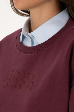 Kad_n Bordo Basic Sweatshirt Sepette S_rpriz _ndirim - U.s. polo assn фото 7