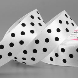 Лента атласная «Горошек», 25 мм, 23±1 м, белая №001