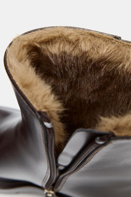 HEELED ANKLE BOOTS WITH FAUX FUR LINING - Zara фото 6