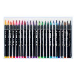 Фломастеры, 24 цвета, в пластиковой коробке, вентилируемый колпачок, Кисти - Simaland фото 4