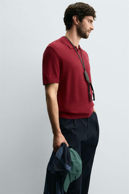 TEXTURED KNIT POLO SHIRT - Zara фото 6