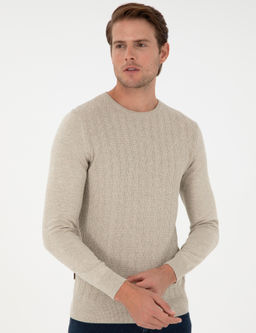 Kum Melanj Slim Fit Bisiklet Yaka Triko Kazak - Pierre cardin фото 3