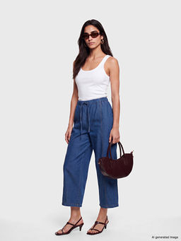 Beli Lastikli Barrel Fit Kad?n Jean Pantolon