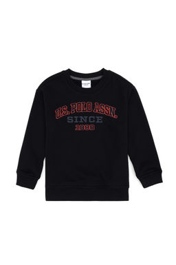 Erkek _ocuk Siyah Bisiklet Yaka Sweatshirt Sepette S_rpriz _ndirim