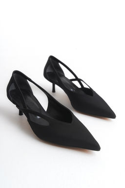 Trendyol Shoes Siyah Cut Out Detayl? Saten Sivri Burun Kad?n Kitten Topuklu Ayakkab? TAKSS25TO00079 - Trendyolmilla фото 7