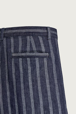 BERMUDA RELAXED FIT PLIEGUES RAYAS / Azul - Zara фото 9