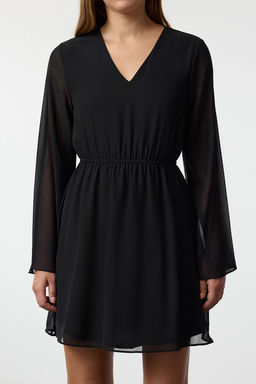 TRENDYOLMILLA Cok Renkli Etegi Belden Ac?lan Mini Astarl? Sifon Dokuma Elbise TWOAW25EL00570 фото 9