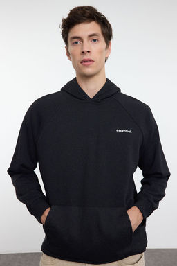 TRENDYOL MAN Bej Unisex Oversize/Genis Kesim Reglan Kol Sloganl? Kapusonlu Sweatshirt TMNAW25SW00156 - Trendyolmilla фото 21