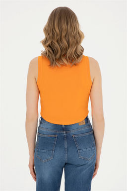 Женская оранжевая базовая футболка Неожиданная скидка в корзине - U.s. polo assn фото 5