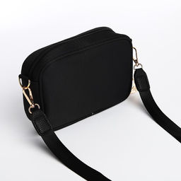 Сумка молодёжная текстильная NK классика, 19*14*6 см, черный цвет - Nazamok фото 2