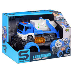 Машина "Эко-мусоровоз" 1:16 (свет, звук) в коробке (цвет синий)