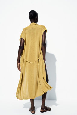 LONG KNIT LINEN WAISTCOAT - Zara фото 12