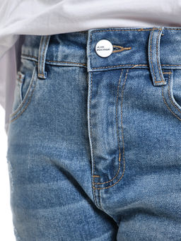 Джинсы синие для девочки 33-1062 синий - Mini maxi фото 5