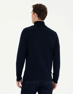 Lacivert Slim Fit Bal_k__ Yaka Basic Triko Kazak - Pierre cardin фото 5