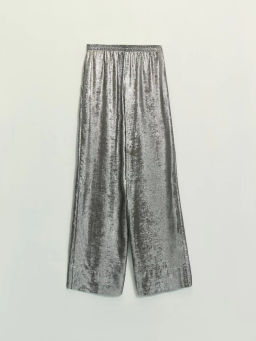 Прямые брюки из блестящей ткани / Zarina