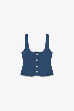 TWILL TOP WITH BUTTONS - Zara фото 5